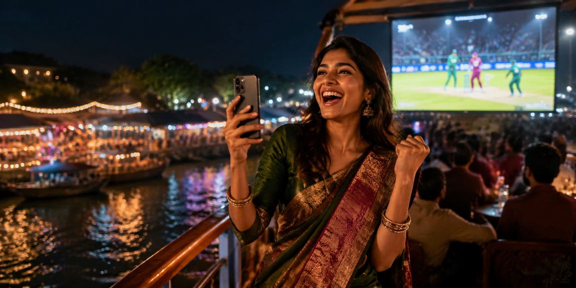 The atmosphere of a cricket betting night at a night market in Barisal